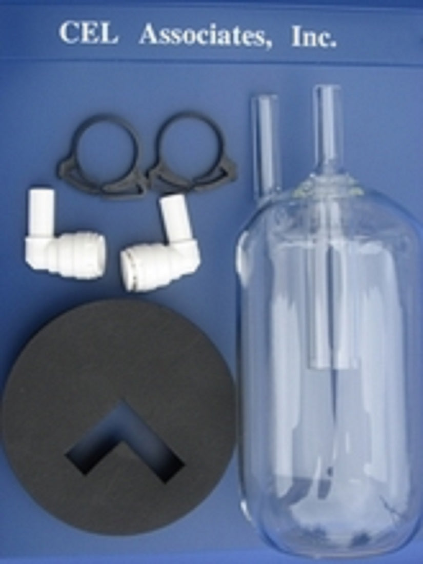 2 each 1 liter glass traps w/ foam cover, fast fit connectors & clamps   CV115-Set